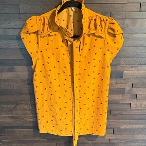 Haute Monde mustard/Yellow Polka Dot Women's Top